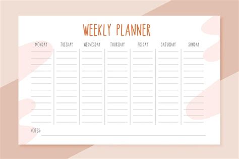 weekly schedule template  vectors psds