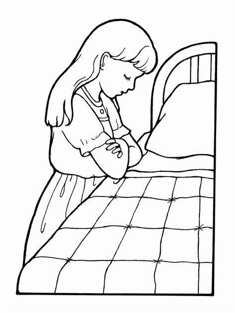 child praying coloring page beautiful girl praying   bedside