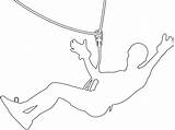 Zip Line Silhouette Coloring Outline Pages Drawing Vector Silhouettes sketch template