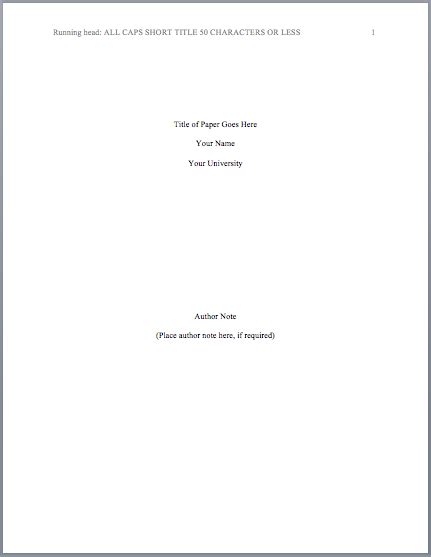 cover page format
