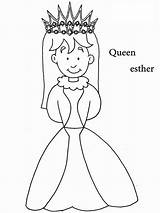 Esther Queen Coloring Cartoon Pages Kids Characters sketch template