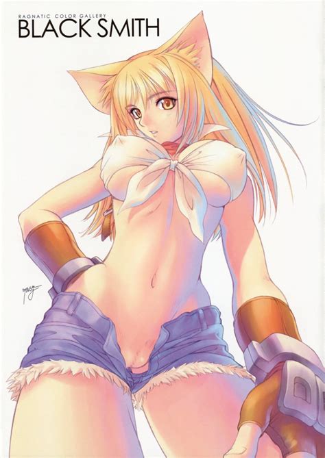 image 245 anime blond blonde boobs breasts cat ears cat girl censored color colored drawing