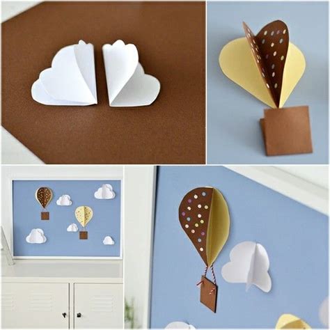 hot air ballon bastelarbeiten aus papier und pappe bastelarbeiten