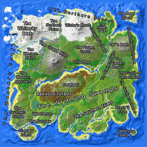 izobrazhenie map  island regionsjpg ark survival evolved viki