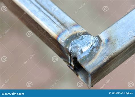 weld seam metal profile welding seam welded joint stock photo
