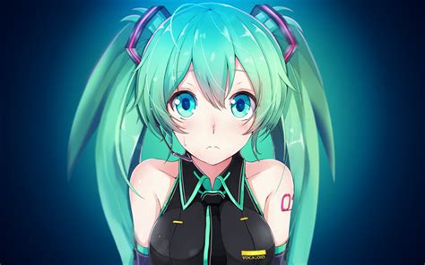 download wallpapers vocaloid hatsune miku portrait japanese anime