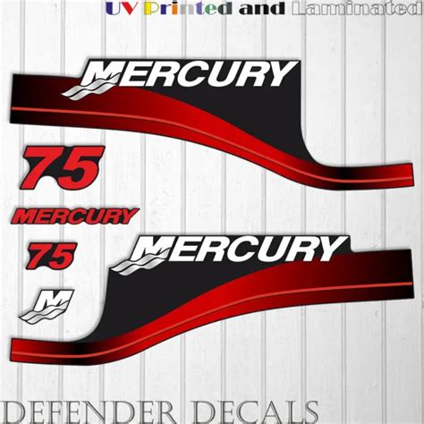 mercury  hp  stroke outboard engine decal sticker red set reproduction hp  picclick