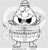 Lumberjack Chubby Idea Male Happy Outlined Coloring Clipart Vector Cartoon Thoman Cory sketch template