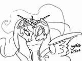 Coloring Pony Little Pages Moon Luna Princess Mlp Nightmare Getcolorings Getdrawings Night Comments Colorings sketch template