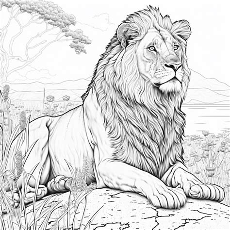 coloring pages  realistic lions