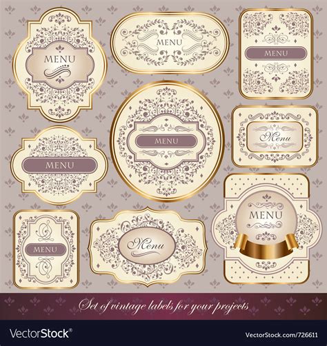 set  elegance labels royalty  vector image