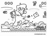 Coloring Mario Bros Pages Characters Super Popular sketch template