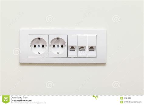 electrical plug  socket  telephone lines stock image image  energy adsl