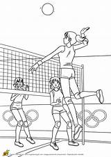 Volley Jeux Voleibol Olympiques Hugolescargot Joueuses Kleurplaten Volleybal Deportes Jugando Niños Hugo Badminton Coloriages Escargot sketch template