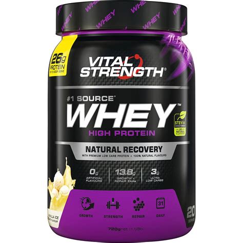 vital strength lean whey high protein powder vanilla  woolworths