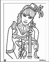 Coloring Pages Wife Blank Template Violin Choose Board Girl sketch template