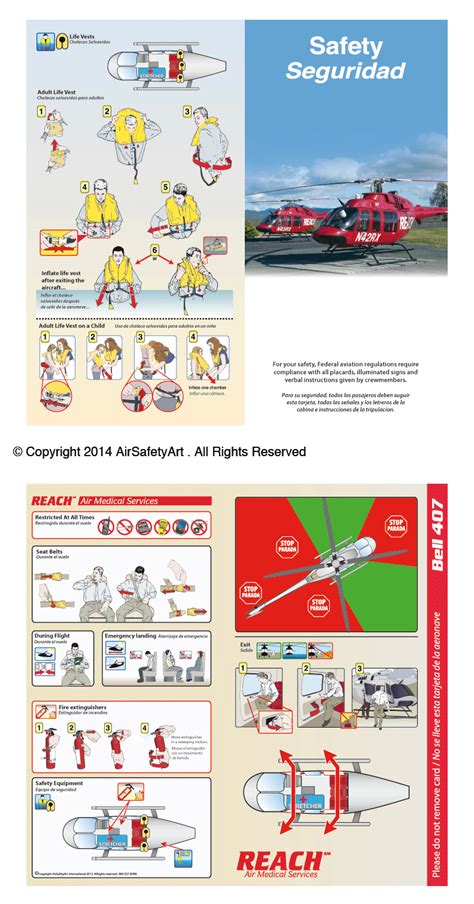 bell  safety briefing card air safety art international