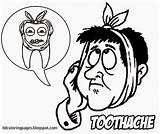 Coloring Toothache Headache Mewarnai Gambar Sakit sketch template