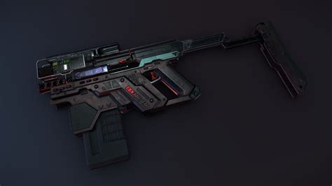 cyberpunk 2077 sub machine gun buy royalty free 3d model by aizen