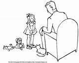 Coloring Talking Dad Girl Her Father Small sketch template