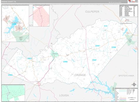 orange county va wall map premium style  marketmaps