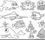 Animals Coloring Pages Animal Water Habitat Ocean Life Marine Real Sea Getcolorings Getdrawings Colorings sketch template