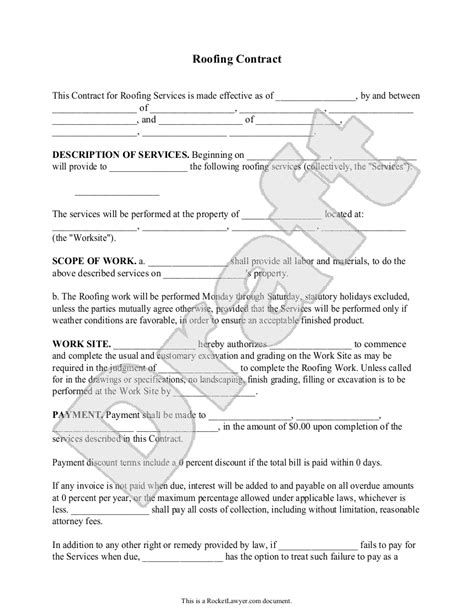 roofing contract template faqs rocket lawyer