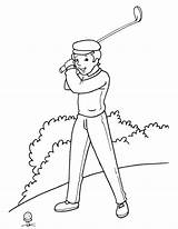 Hit Coloring Golfer Ready sketch template