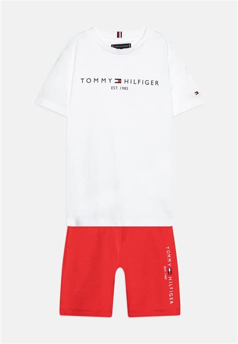tommy hilfiger essential set t shirt con stampa deep crimson rosso