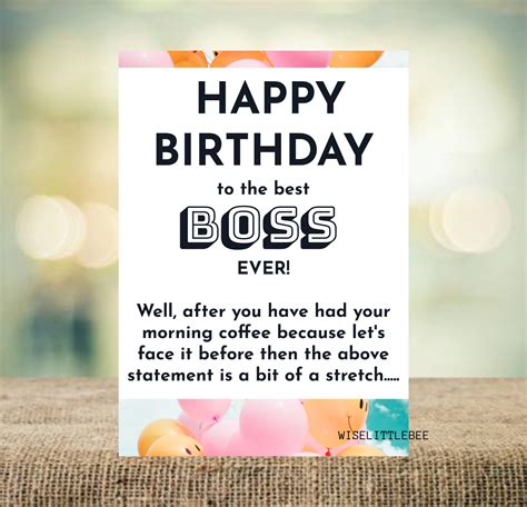 boss birthday card happy birthday card boss card favourite etsy