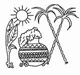 Pongal Clip Sankranthi India Outline Pot Festival Kids Happy Arts Coloring Pages Celebration Drawings Drawing Clipart Draw Wishes Template Tamil sketch template