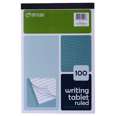 writing tablet    ruled  sheets white