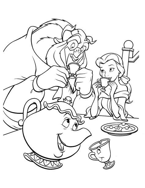 beauty   beast coloring page disney coloring pages pinterest