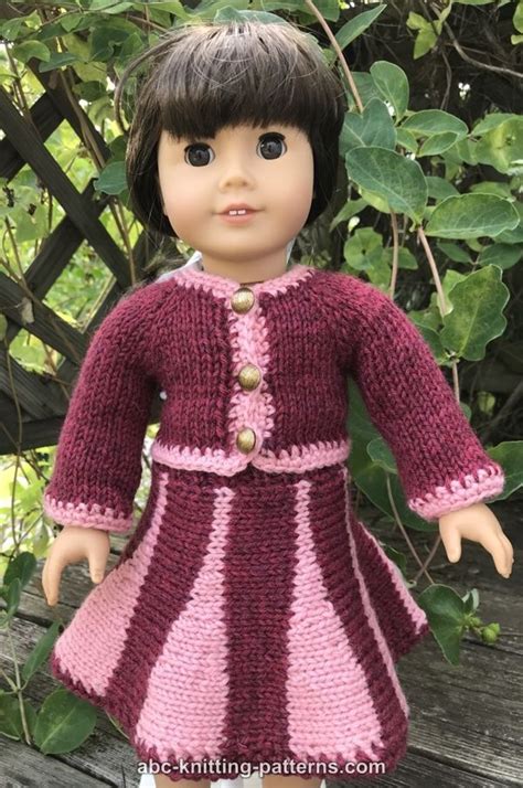 Abc Knitting Patterns American Girl Doll Suit With Godet Skirt