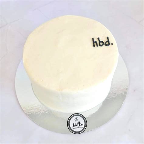 Hbd Minimalist Cake Available Milky Cakes And Sweets