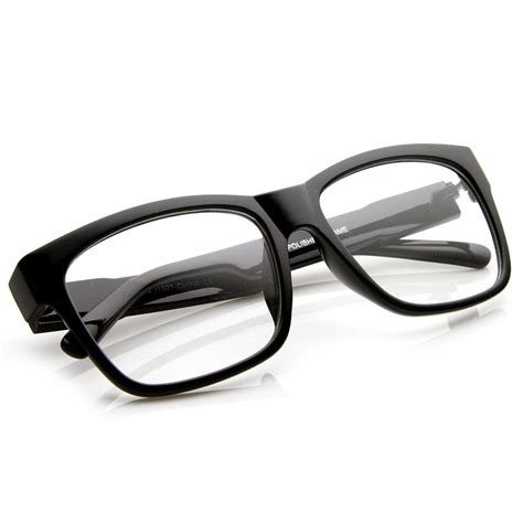 large retro clear lens nerd hipster horned rim glasses