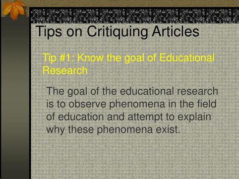 tips  critiquing articles powerpoint