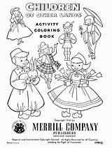Coloring Children Pages Book Lederhosen Lands Vintage 1954 Other Color Colouring Template Choose Board Girl sketch template