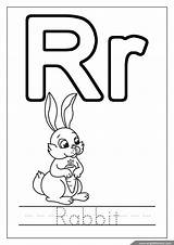 Coloring Alphabet Pages Rabbit Letter Letters sketch template