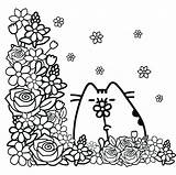 Pusheen Kawaii Colouring Ausmalbilder Ausmalen Malvorlagen Rosas Flores Pushin Tiere Zeichnen Finden Katze sketch template
