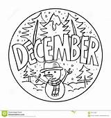 December Coloring Pages Kids Printable Colouring Color Sheets Year Choose Board Months Illustration sketch template