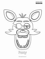 Foxy Coloring Sheet Fnaf Sheets Freddy Nights Five Face Fun sketch template