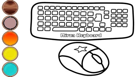 computer keyboard coloring page