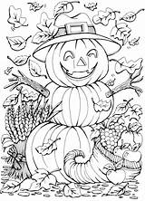 Coloring Pages Fall Halloween Autumn Scenes Adults Book Pumpkin Choose Board Colouring sketch template