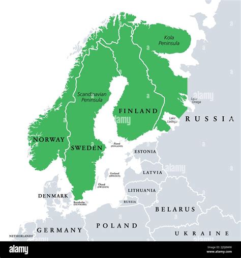 fennoscandia fennoscandian peninsula politische landkarte halbinsel