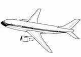 Coloring Airplane Clipart Pages Airliner Airplanes Printable sketch template