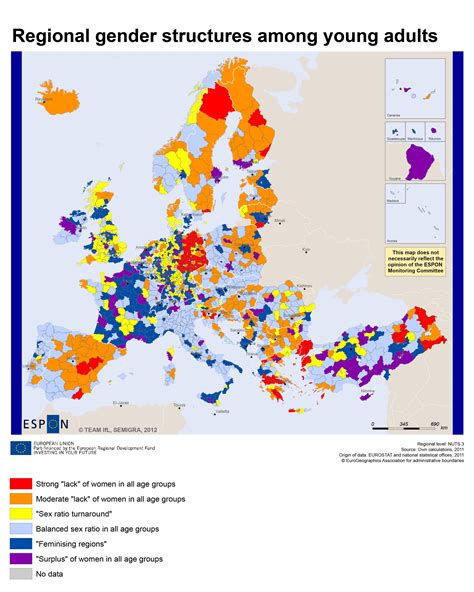 [map] Regional Sex Ratio In Europe 2012 Europe