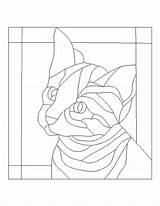 Pattern Stained Coloring Glass Patterns Cat Animal Pages Printable Template Mosaic Stain Window Animals Quilt Painting Easy Templates Kids Designs sketch template
