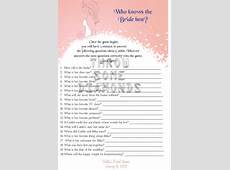 Who Knows the Bride best Bridal Shower Game by ThrowSomeDiamonds