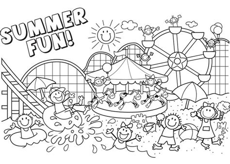 summertime fun colouring pages